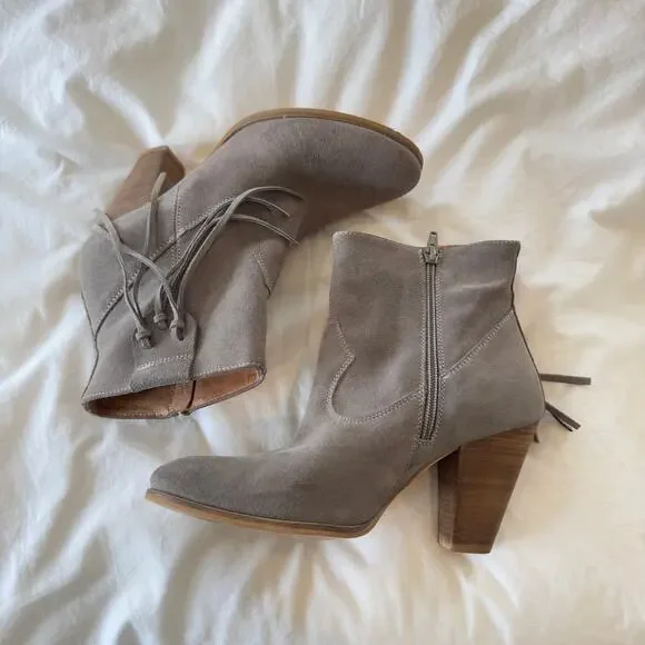Howsty Marci Suede Western Bootie in Grey Size 39 - Picture 3 of 8